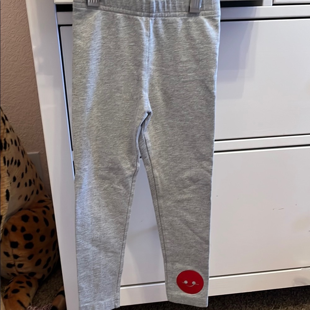 Gray Kids Leggings with smiley face Detail